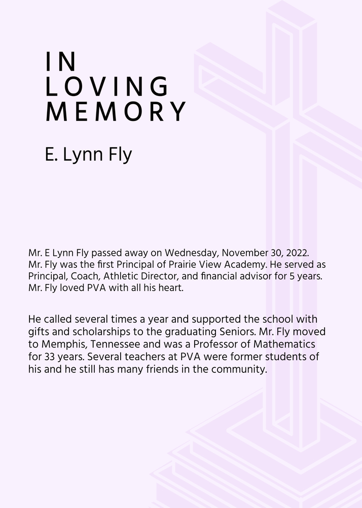 In Loving Memory of Mr. Fly